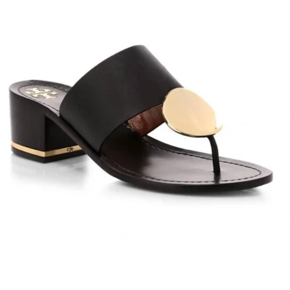 Tory Burch Women's Patos Disc Block-Heel Thong Sandals 8.5